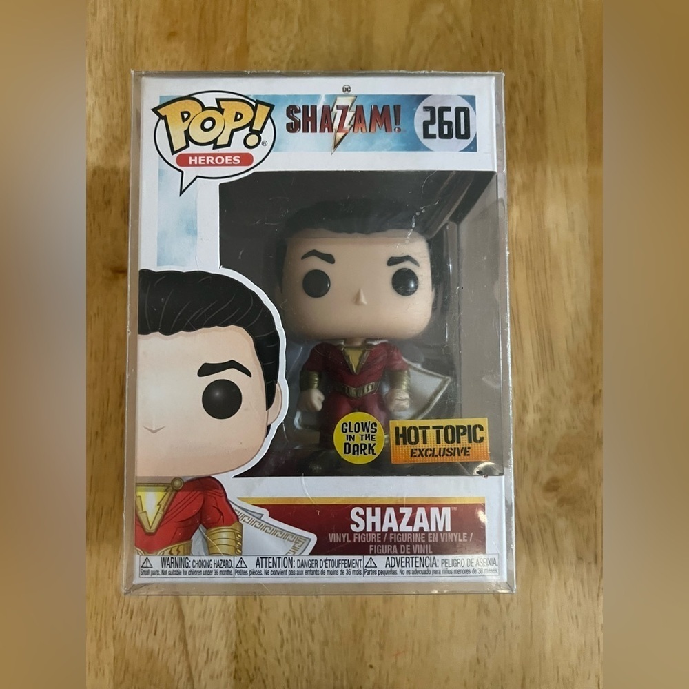 Funko Pop Super Heroes Shazam,Glows in the Dark,260,Vinyl Figure,New